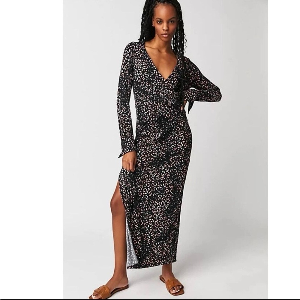Free People Shayla Wrap Midi Dress